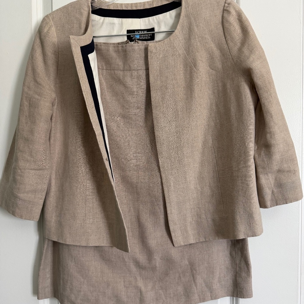 JCrew 100% Linen Skirt Suit